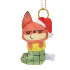 Japan Disney Store Plush Mascot Keychain - Zootopia / Nick Wilde Socks Christmas 2024