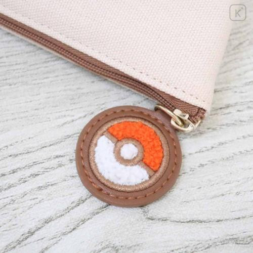 Japan Pokemon Pen Pouch Pencil Case - Pokepeace Pokeball Beige - 4