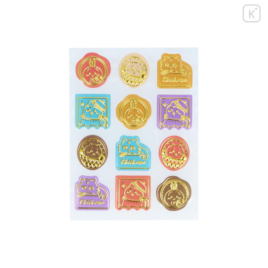 Japan Chiikawa Seal Sticker - Wonder Tea Time / Gold Foil - 3