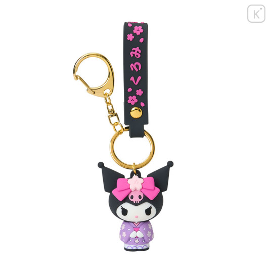 Japan Sanrio Original 3D Keychain - Kuromi / Kimono - 1