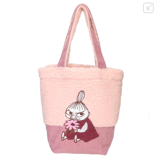 Japan Moomin Fluffy Mini Tote Bag - Little My / Flower - 1