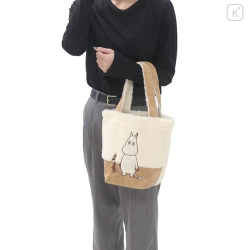 Japan Moomin Fluffy Mini Tote Bag - Moomintroll / Beige - 5