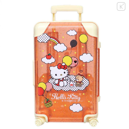 Japan Sanrio Small Desktop Organizer - Hello Kitty / Glitter Luggage Style - 1