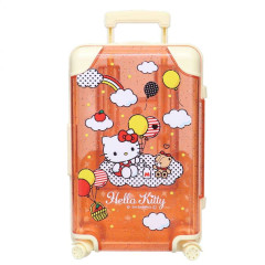 Japan Sanrio Small Desktop Organizer - Hello Kitty / Glitter Luggage Style