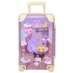 Japan Sanrio Small Desktop Organizer - Kuromi / Glitter Luggage Style