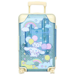 Japan Sanrio Small Desktop Organizer - Cinnamoroll / Glitter Luggage Style