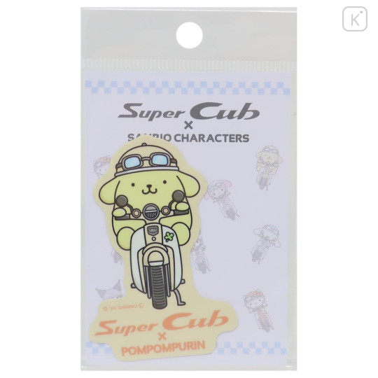 Japan Sanrio Vinyl Sticker - Pompompurin / Super Cub Motorcycle - 1