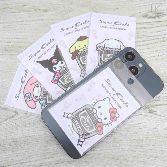 Japan Sanrio Vinyl Sticker - Kuromi / Super Cub Logo - 2