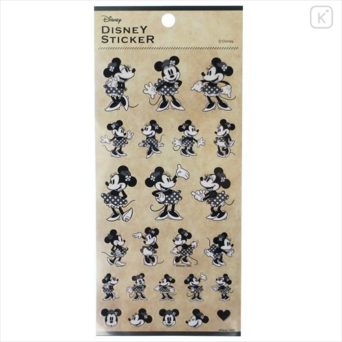Japan Disney Sticker - Minnie Monochrome - 1