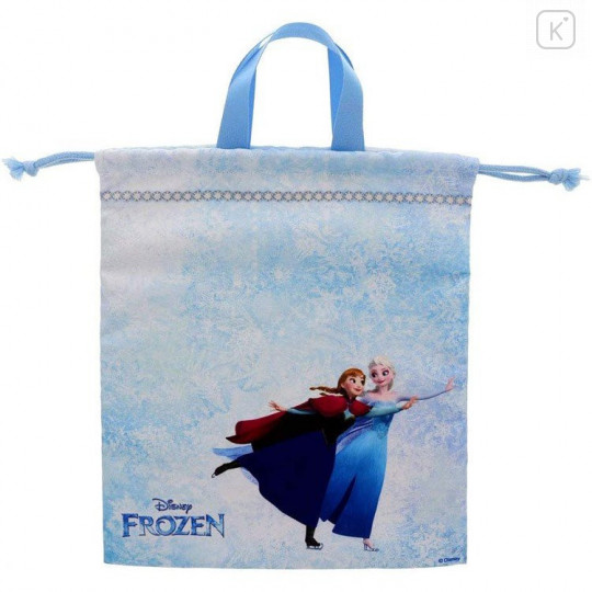 Japan Disney Drawstring Bag Hand Bag- Frozen II Elsa & Anna - 2