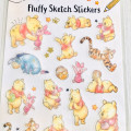 Japan Disney Fluffy Sketch Stickers - Winnie The Pooh - 2