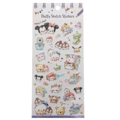 Japan Disney Fluffy Sketch Stickers - Tsum Tsum Characters