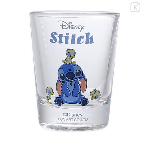 Japan Disney Mini Glass - Stitch & Bird - 1