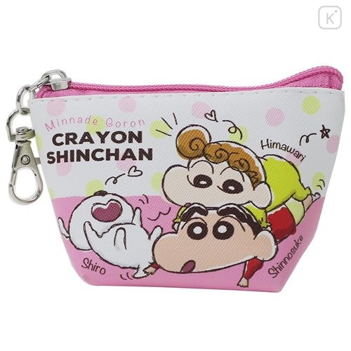 Japan Crayon Shin-chan Triangular Mini Pouch - Pink - 1