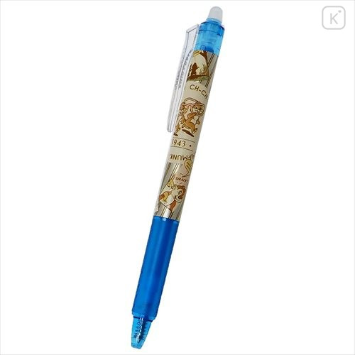 Japan Disney FriXion Erasable Gel Pen - Chip & Dale / Light Blue - 1