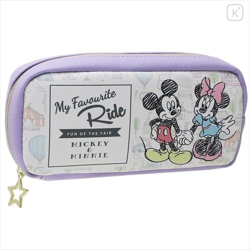Japan Disney Pen Case Pouch - Mickey & Minnie - 1