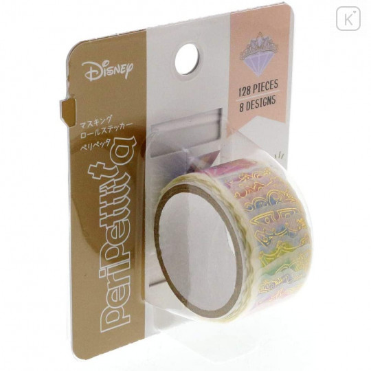 Japan Disney Peripetta Roll Sticker - Disney Princess Crown - 3
