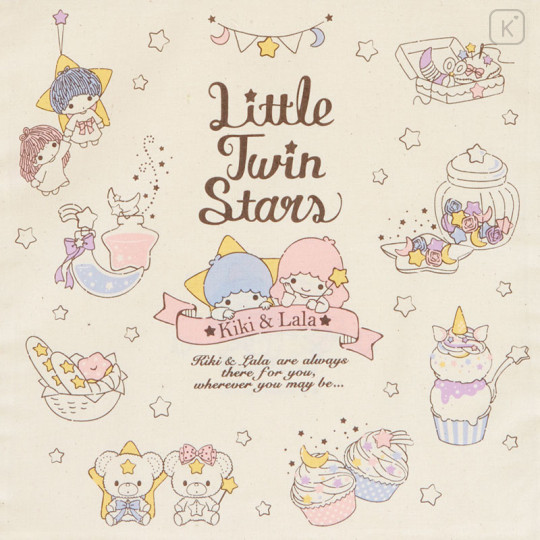 Japan Sanrio Cotton Tote Bag - Little Twin Stars - 3