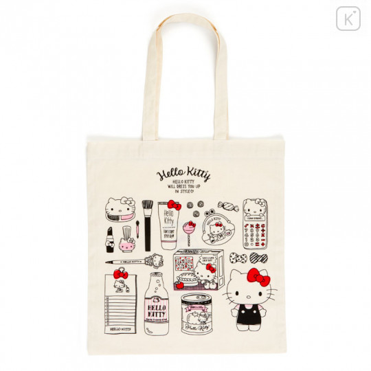 Japan Sanrio Cotton Tote Bag - Hello Kitty - 1