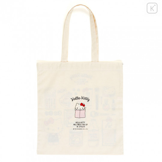 Japan Sanrio Cotton Tote Bag - Hello Kitty - 2