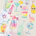 Colorful 3D Stickers with Foil Silver - Juice & Drinks - 1