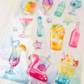 Colorful 3D Stickers with Foil Silver - Juice & Drinks - 2