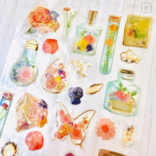 Colorful 3D Stickers with Foil Gold - Fairy Flower - 1