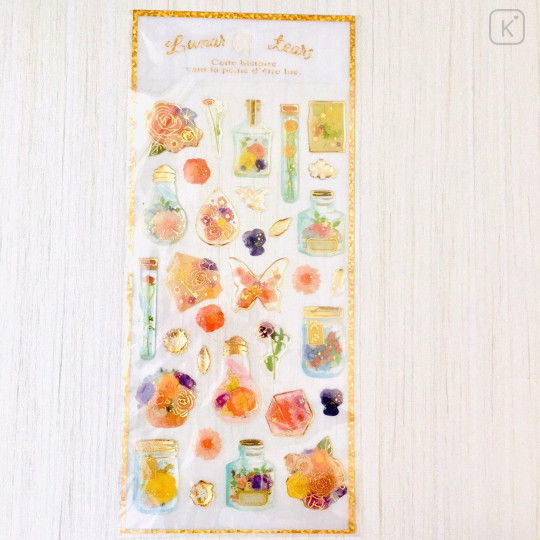 Colorful 3D Stickers with Foil Gold - Fairy Flower - 3