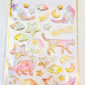 Colorful 3D Stickers with Foil Gold - Fairy Cat - 1