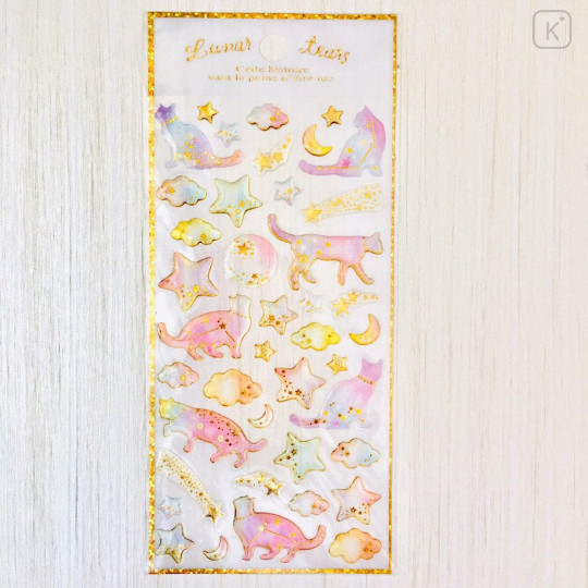 Colorful 3D Stickers with Foil Gold - Fairy Cat - 3