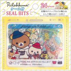 Japan San-X Seal Bits Sticker with Mini Case - Rilakkuma / Travel