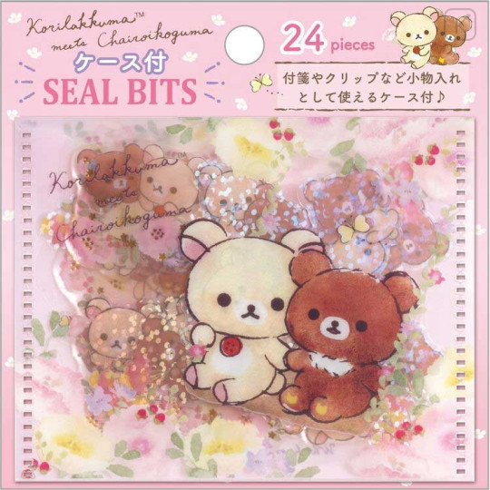 Japan San-X Rilakkuma Masking Seal Flake Sticker - Pink - 1