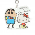 Japan Sanrio Acrylic Charm Key Chain - Hello Kitty × Crayon Shinchan - 2