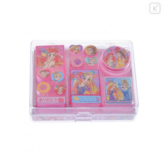 Japan Disney Store Princesses Stamp Chop - Ariel, Belle, Rapunzel, Cinderella - 1