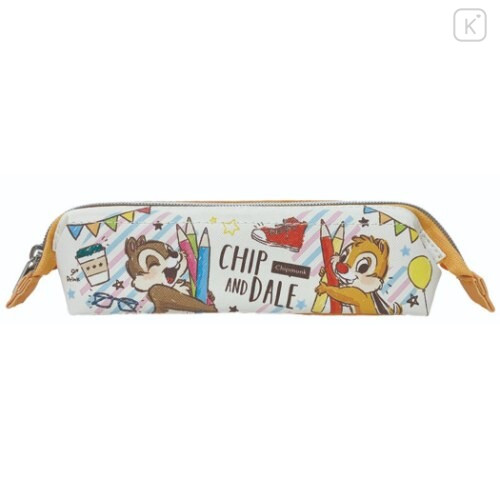 Japan Disney Pouch Pencil Case - Chip & Dale School Life - 1
