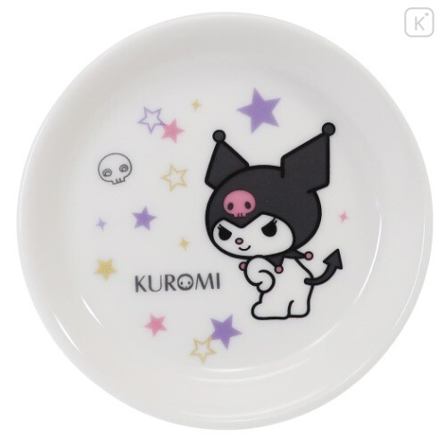 Japan Sanrio Small Round Plate - Kuromi Stars - 1
