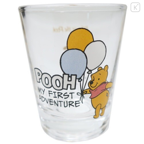 Japan Disney Mini Glass Tumbler - Winnie The Pooh & Balloon - 2