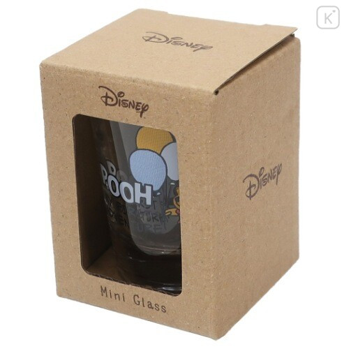 Japan Disney Mini Glass Tumbler - Winnie The Pooh & Balloon - 5