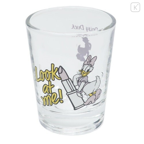 Japan Disney Mini Glass Tumbler - Daisy Duck : Look at me - 1