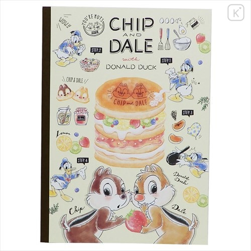 Japan Disney B5 Glue Blank Notebook - Chip & Dale Dessert - 1