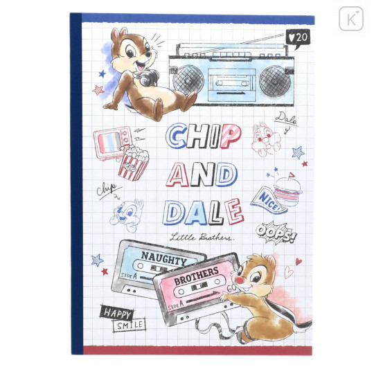Japan Disney B5 Glue Blank Notebook - Chip & Dale Music - 1