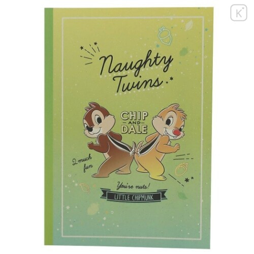 Japan Disney B5 Glue Blank Notebook - Chip & Dale / Fancy - 1