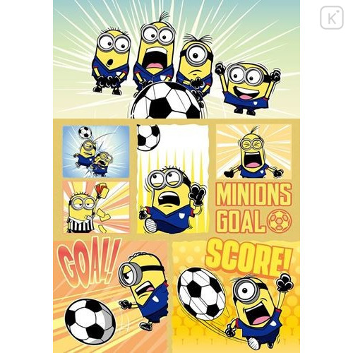 Japan Despicable Me A5 Glue Blank Notebook - Minions & Football - 1