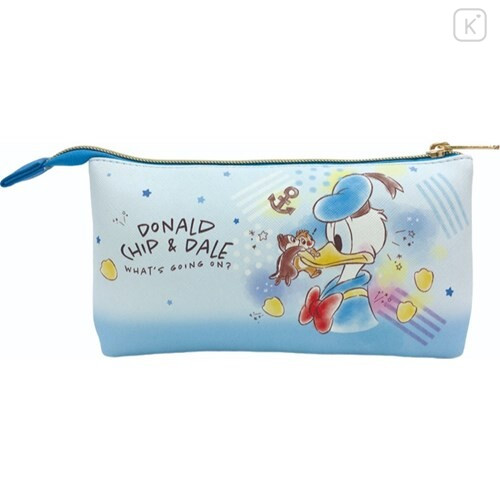 Japan Disney Pouch Makeup Bag Pencil Case - Donald Duck vs Chip & Dale - 2