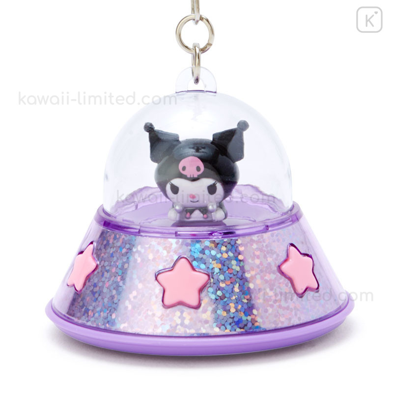 JAPAN Sanrio My Melody Rabbit Pink UFO KeyChain Clip to Bag LED Light Flashlight