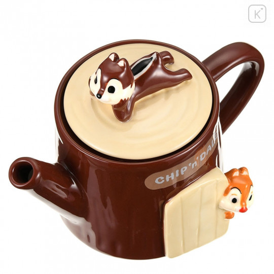 Japan Disney Pottery Teapot - Chip & Dale Tree House - 3