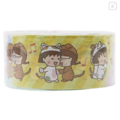 Japan Washi Masking Tape - Chibi Maruko-chan & Friend Yellow & Pink - 2