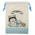 Japan Drawstring Bag - Chibi Maruko-chan Blue - 1