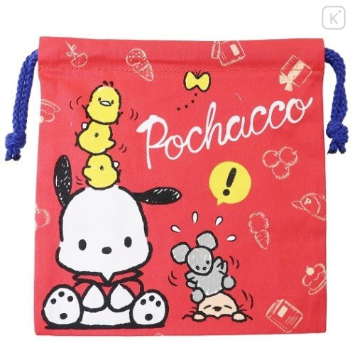Japan Sanrio Drawstring Bag - Pochacco Red - 1