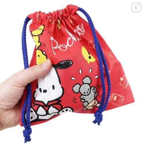 Japan Sanrio Drawstring Bag - Pochacco Red - 2